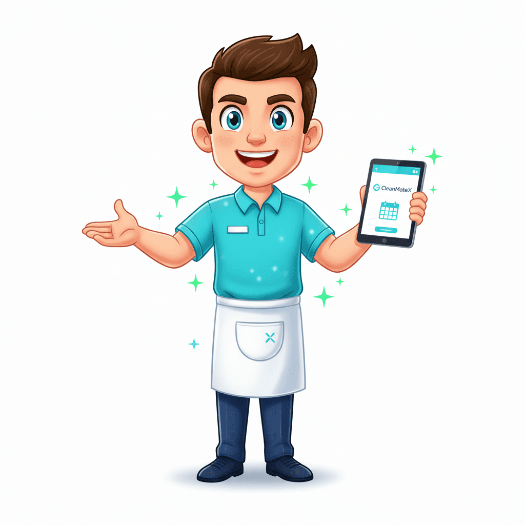 CleanMateX login mascot